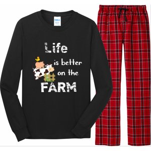 Cute Life Is Better On Farm Farmer Funny Farm Life Tee Long Sleeve Pajama Set