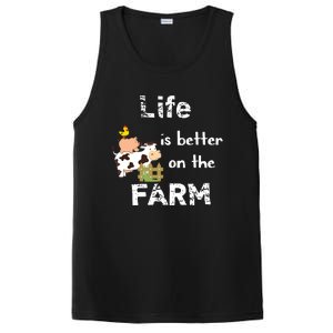 Cute Life Is Better On Farm Farmer Funny Farm Life Tee PosiCharge Competitor Tank