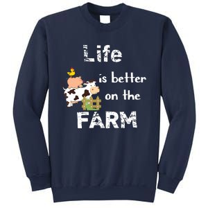 Cute Life Is Better On Farm Farmer Funny Farm Life Tee Sweatshirt