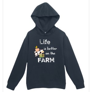 Cute Life Is Better On Farm Farmer Funny Farm Life Tee Urban Pullover Hoodie