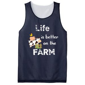 Cute Life Is Better On Farm Farmer Funny Farm Life Tee Mesh Reversible Basketball Jersey Tank