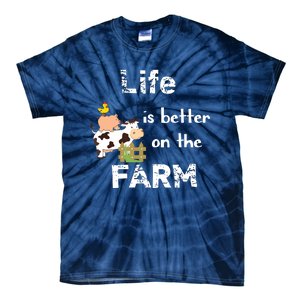 Cute Life Is Better On Farm Farmer Funny Farm Life Tee Tie-Dye T-Shirt