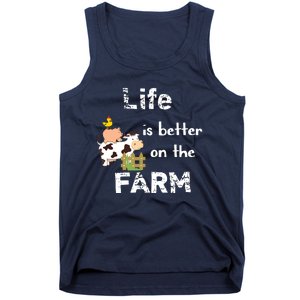 Cute Life Is Better On Farm Farmer Funny Farm Life Tee Tank Top