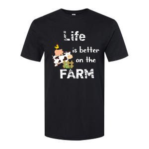 Cute Life Is Better On Farm Farmer Funny Farm Life Tee Softstyle CVC T-Shirt