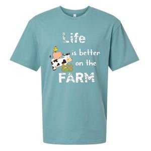 Cute Life Is Better On Farm Farmer Funny Farm Life Tee Sueded Cloud Jersey T-Shirt