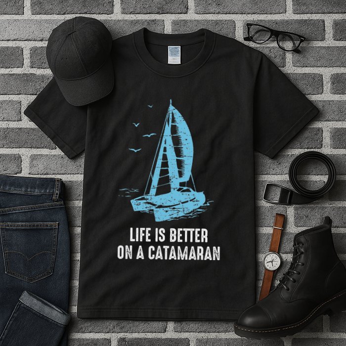 Catamaran Life Is Better Catamaran Sailing Trapeze Sailor Tall T-Shirt