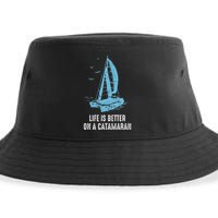Catamaran Life Is Better Catamaran Sailing Trapeze Sailor Sustainable Bucket Hat