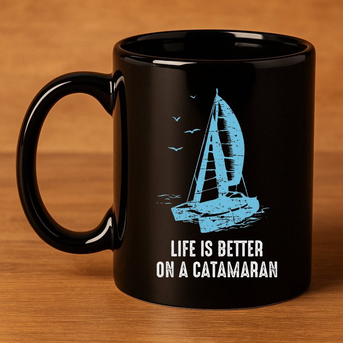 Catamaran Life Is Better Catamaran Sailing Trapeze Sailor 11oz C Handle Ceramic Mug