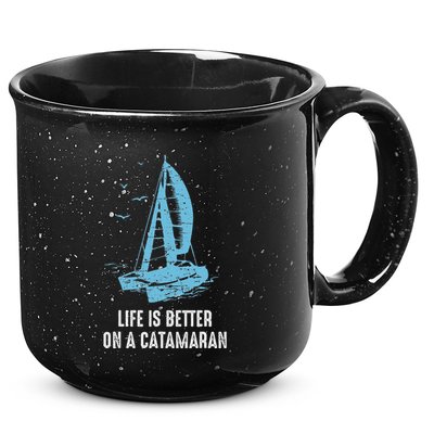 Catamaran Life Is Better Catamaran Sailing Trapeze Sailor 15oz Campfire Ceramic Mug
