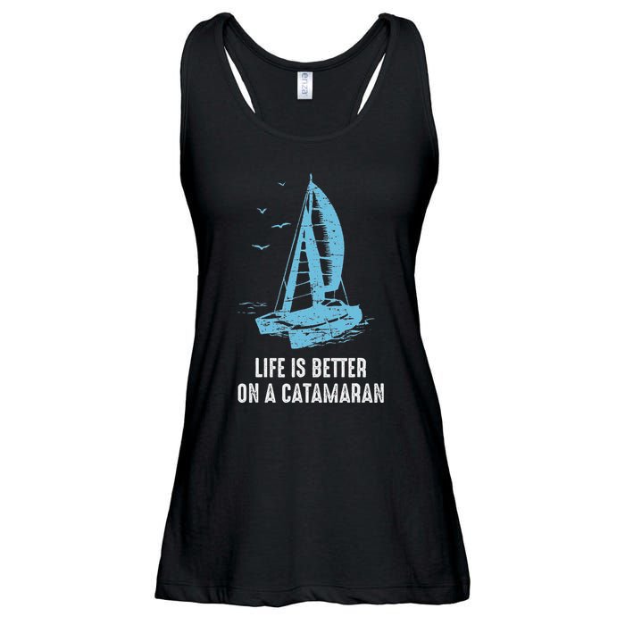 Catamaran Life Is Better Catamaran Sailing Trapeze Sailor Ladies Essential Flowy Tank