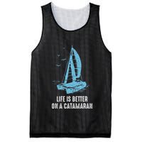 Catamaran Life Is Better Catamaran Sailing Trapeze Sailor Mesh Reversible Basketball Jersey Tank
