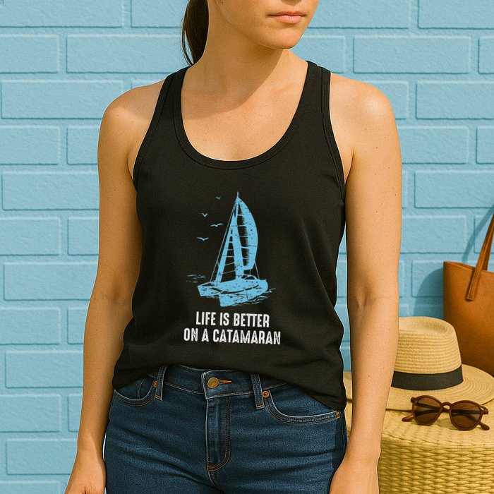 Catamaran Life Is Better Catamaran Sailing Trapeze Sailor Womens Tank Top