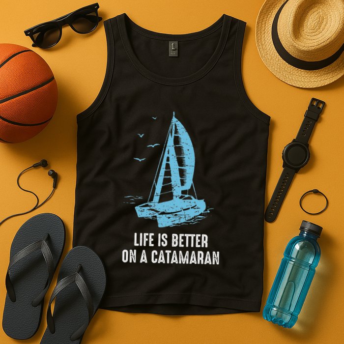 Catamaran Life Is Better Catamaran Sailing Trapeze Sailor Tank Top