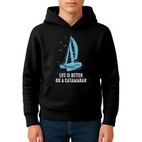 Catamaran Life Is Better Catamaran Sailing Trapeze Sailor Kids Hoodie