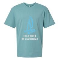 Catamaran Life Is Better Catamaran Sailing Trapeze Sailor Sueded Cloud Jersey T-Shirt