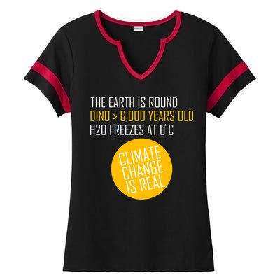 Climate Change is Real Science Facts Ladies Halftime Notch Neck Tee