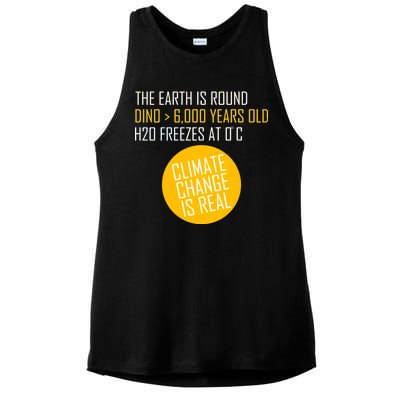 Climate Change is Real Science Facts Ladies PosiCharge Tri-Blend Wicking Tank