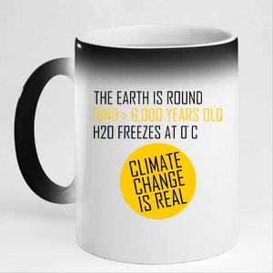 Climate Change is Real Science Facts 11oz Black Color Changing Mug