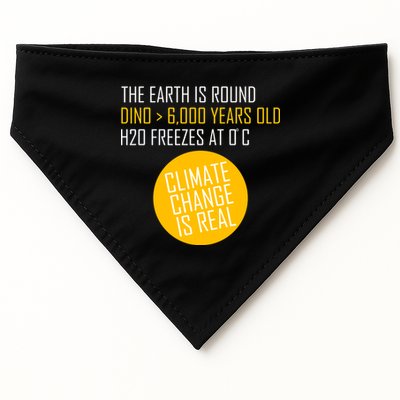 Climate Change is Real Science Facts USA-Made Doggie Bandana