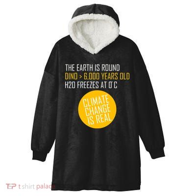 Climate Change is Real Science Facts Hooded Wearable Blanket