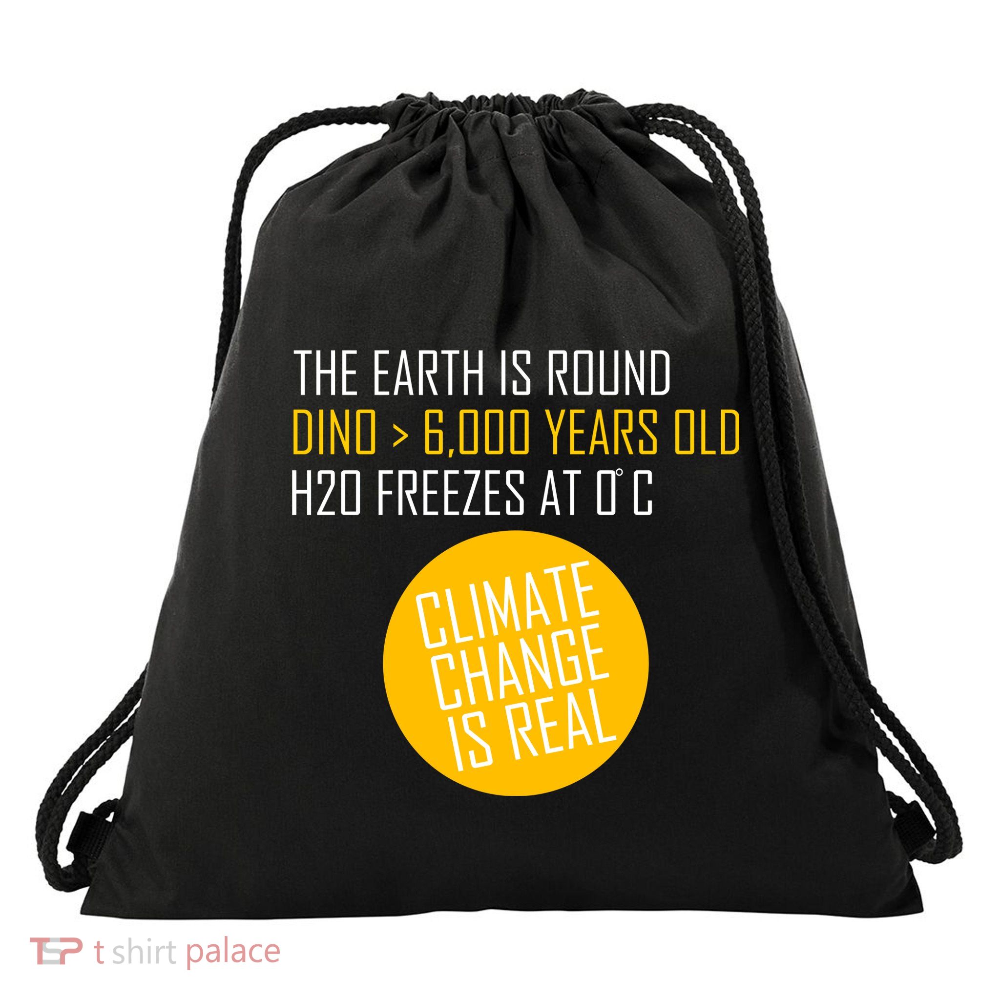 Climate Change is Real Science Facts Drawstring Bag