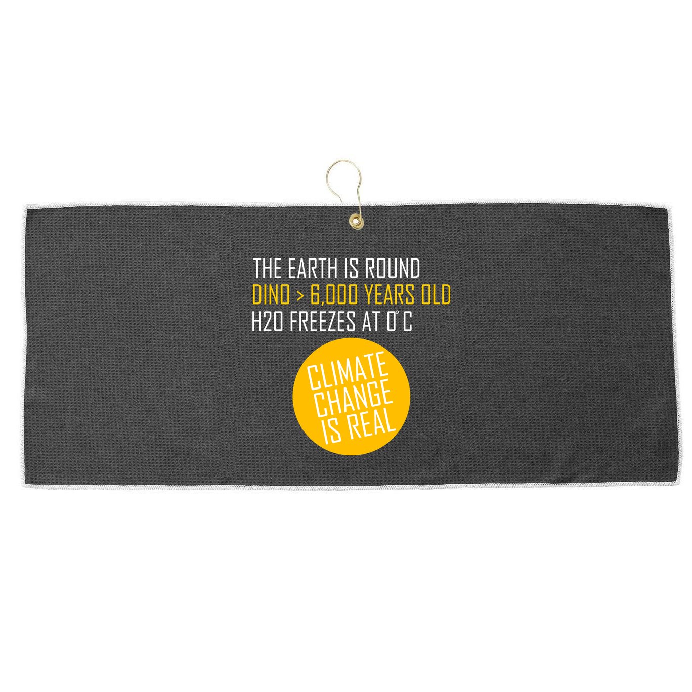Climate Change is Real Science Facts Large Microfiber Waffle Golf Towel