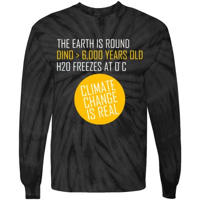 Climate Change is Real Science Facts Tie-Dye Long Sleeve Shirt