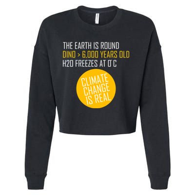 Climate Change is Real Science Facts Cropped Pullover Crew