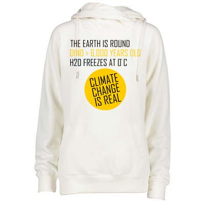 Climate Change is Real Science Facts Womens Funnel Neck Pullover Hood