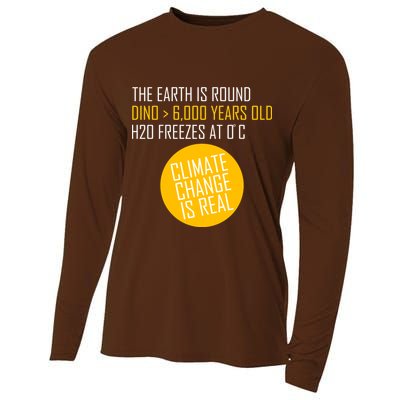Climate Change is Real Science Facts Cooling Performance Long Sleeve Crew