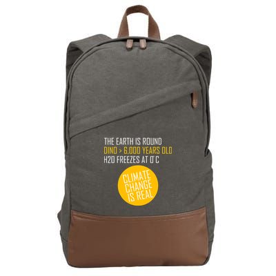 Climate Change is Real Science Facts Cotton Canvas Backpack