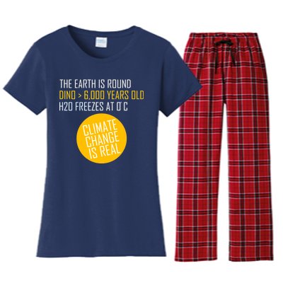 Climate Change is Real Science Facts Women's Flannel Pajama Set