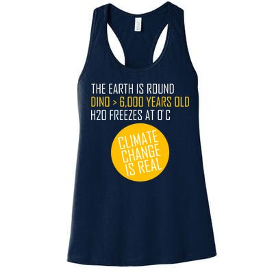 Climate Change is Real Science Facts Women's Racerback Tank