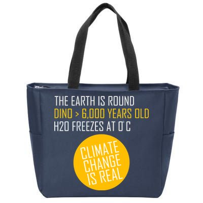 Climate Change is Real Science Facts Zip Tote Bag