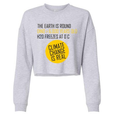 Climate Change is Real Science Facts Cropped Pullover Crew