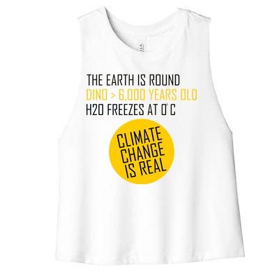 Climate Change is Real Science Facts Women's Racerback Cropped Tank