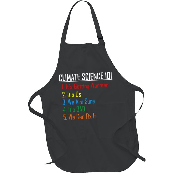 Climate Science 101 Climate Change Facts We Can Fix It Full-Length Apron With Pockets