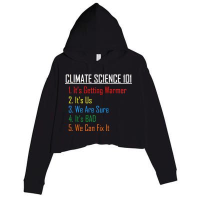 Climate Science 101 Climate Change Facts We Can Fix It Crop Fleece Hoodie