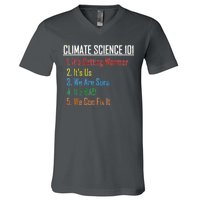 Climate Science 101 Climate Change Facts We Can Fix It V-Neck T-Shirt