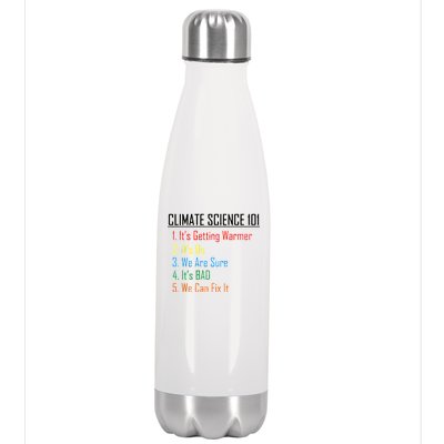 Climate Science 101 Climate Change Facts We Can Fix It Stainless Steel Insulated Water Bottle