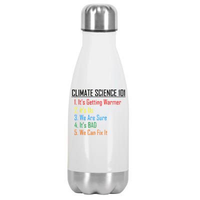 Climate Science 101 Climate Change Facts We Can Fix It Stainless Steel Insulated Water Bottle