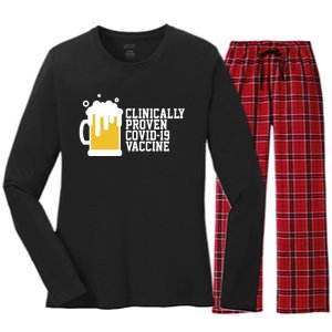 Clinically Proven covid-19 Vaccine Funny Women's Long Sleeve Flannel Pajama Set 