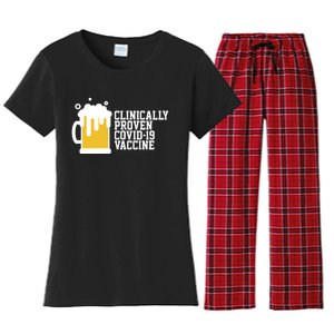 Clinically Proven covid-19 Vaccine Funny Women's Flannel Pajama Set