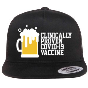 Clinically Proven covid-19 Vaccine Funny Flat Bill Trucker Hat