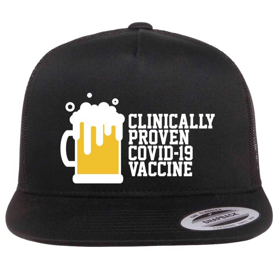 Clinically Proven covid-19 Vaccine Funny Flat Bill Trucker Hat