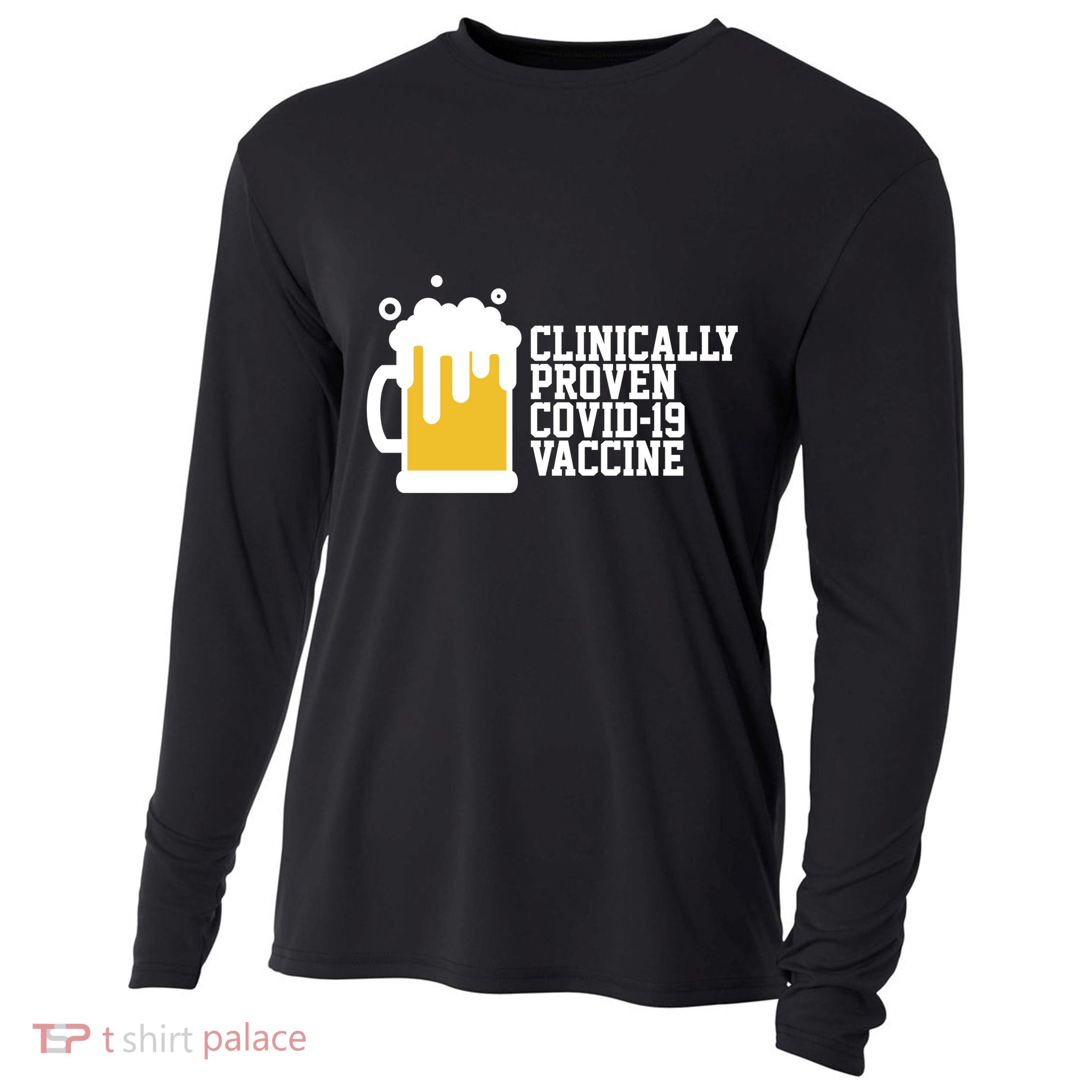 Clinically Proven covid-19 Vaccine Funny Cooling Performance Long Sleeve Crew