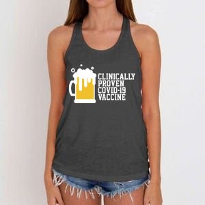 Clinically Proven covid-19 Vaccine Funny Women's Knotted Racerback Tank