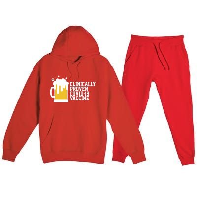 Clinically Proven covid-19 Vaccine Funny Premium Hooded Sweatsuit Set