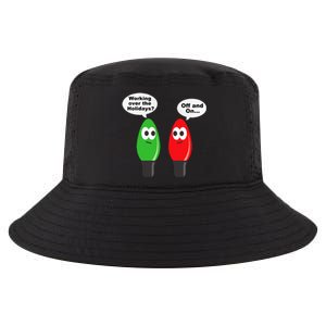 Christmas Lights Joke Light Bulb Working Off On Pun Cool Comfort Performance Bucket Hat