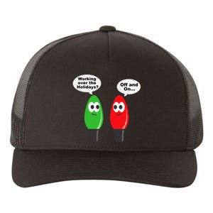 Christmas Lights Joke Light Bulb Working Off On Pun Yupoong Adult 5-Panel Trucker Hat